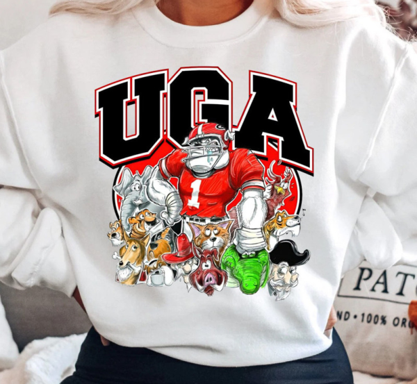 Georgia Bulldogs Shirt, UGA University Of Georgia Short Sleeve Sweatshirt