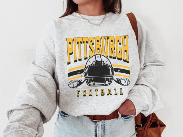 Pittsburgh Sweatshirt, Vintage Style Game Day Apparel, Gameday Shirts, Sports Fan Gifts, Sporty Aesthetic, Womens Sweater, Football Season