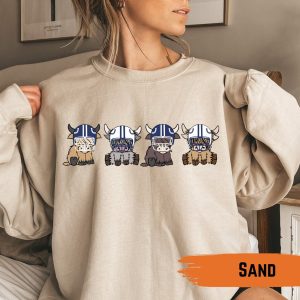 Highland Cow Football Crewneck | Indianapolis Highland Cow Football Sweatshirt | Indianapolis Sweatshirt | Cute Cow Crewnecks |