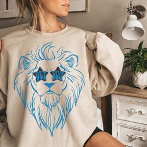 Vintage Detroit Football Sweatshirt Lions Football Crewneck Retro Style Lions Shirt Gift for Lions Football Fan Detroit Lions Gift Michigan