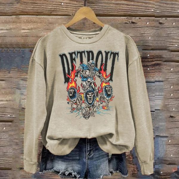 Detroit Lions Pride Shirt, Skeleton Design, Football shirt, Vintage bootleg design, Detroit Football Crewneck Sweatshirt, Detroit Football