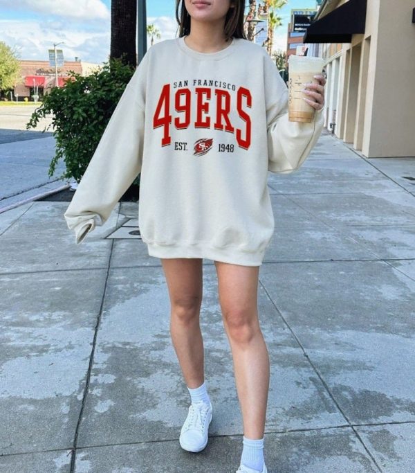 San Francisco Football Sweatshirt, Vintage Style San Francisco Football Crewneck, Football Sweatshirt, Niners Sweatshirt, Football Fan Gifts