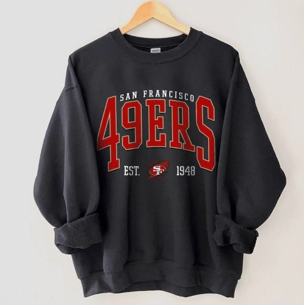 San Francisco Football Sweatshirt, Vintage Style San Francisco Football Crewneck, Football Sweatshirt, Niners Sweatshirt, Football Fan Gifts