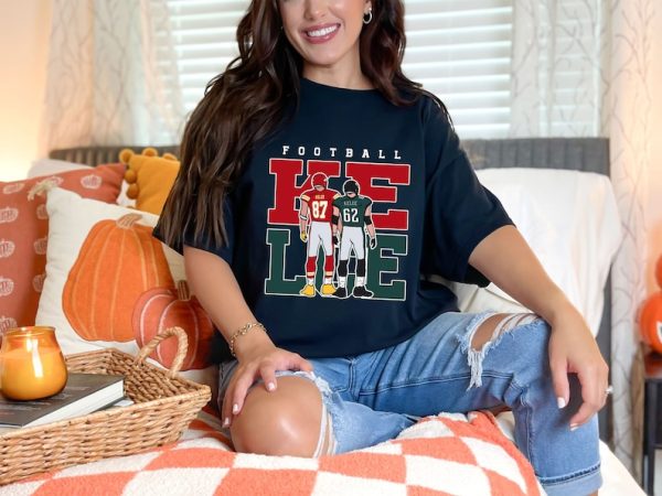 Jason Kelce Travis Kelce Shirt, Kelce Football Fan Sweatshirt, Jason Kelce Hoodie, Travis Kelce Fan Gift, Kelce Fan Game Day T-Shirt