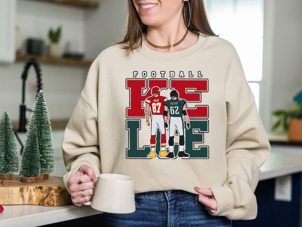 Jason Kelce Travis Kelce Shirt, Kelce Football Fan Sweatshirt, Jason Kelce Hoodie, Travis Kelce Fan Gift, Kelce Fan Game Day T-Shirt