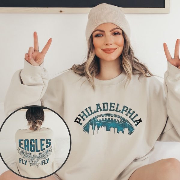 Philadelphia Football Sweatshirt.Philadelphia Eagles Sweatshirt.Philadelphia Eagles.Philadelphia Eagles Shirt.Fly Eagles Fly.Philly Football