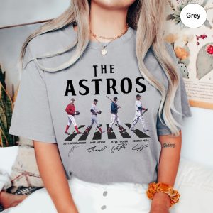 Vintage Astros Walking Abbey Road Signatures Baseball Shirt, Justin Verlander, Jose Altuve, Kyle Tucker, Jeremy Pena, Astros Fan Gift