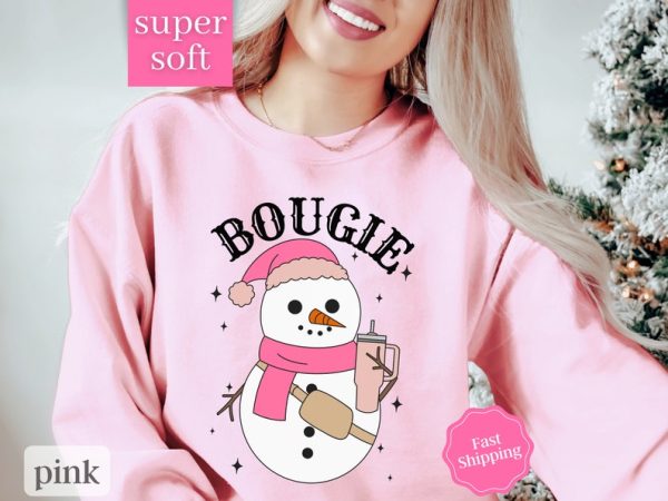 boo-jee, bougie christmas, christmas gifts, christmas sweater, christmas sweatshirt, christmas tree, cute sweatshirt, funny christmas, graphic sweatshirt, retro shirt, xmas sweater, xmas sweatshirt, bougie snowman