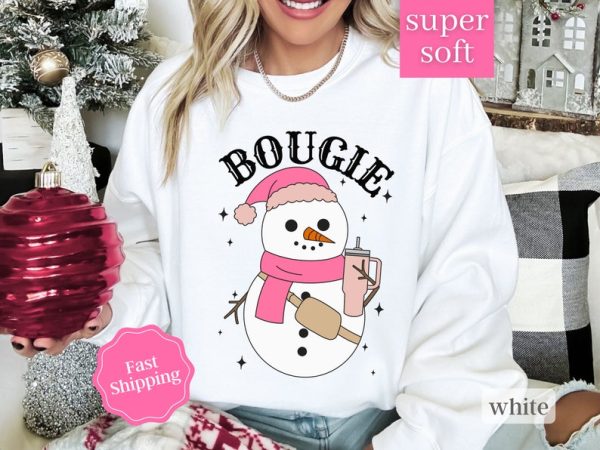 boo-jee, bougie christmas, christmas gifts, christmas sweater, christmas sweatshirt, christmas tree, cute sweatshirt, funny christmas, graphic sweatshirt, retro shirt, xmas sweater, xmas sweatshirt, bougie snowman