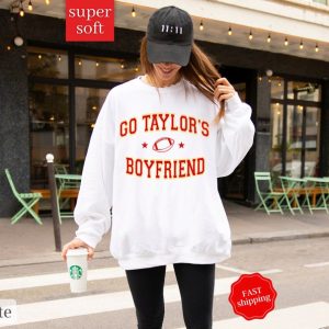 Go Taylors Boyfriend Sweatshirt, Travis and Taylor, Taylors Version Shirt, Trendy Oversized Sweatshirt for Football Season, KC Football