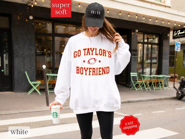 Go Taylors Boyfriend Sweatshirt, Travis and Taylor, Taylors Version Shirt, Trendy Oversized Sweatshirt for Football Season, KC Football