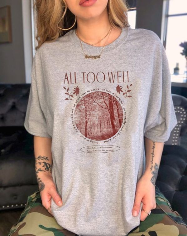 Retro All Too Well shirt, Aesthetic All Too Well graphic tee, Vintage Style Shirt