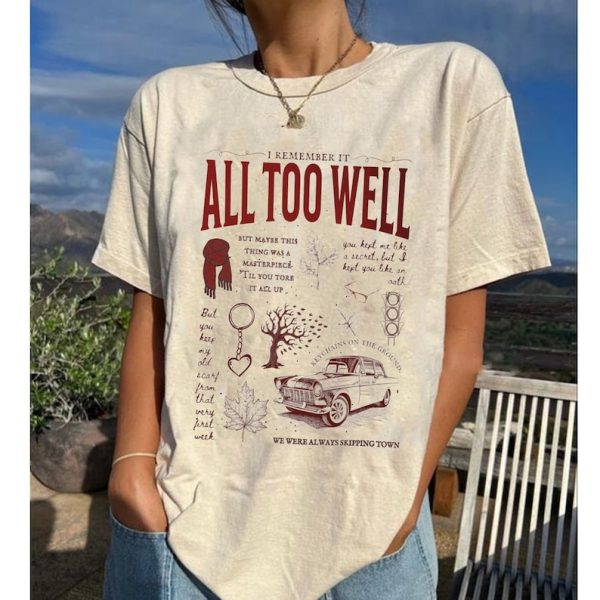 All To Well T-shirt, The Tour 2023 Shirt, Vintage Taylor The Eras Tour 2023 Tshirt, Y2k Midnights Rain Tee, Taylor Swiftie Merch