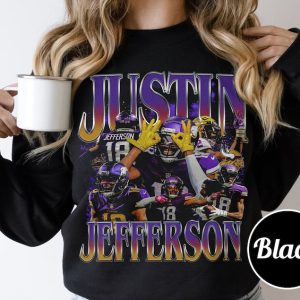 Comfort Colors®Justin Jefferson Vintage 90s Graphic Style T-Shirt, Justin Jefferson Shirt, NFL football sport tee, Football Bootleg Gift