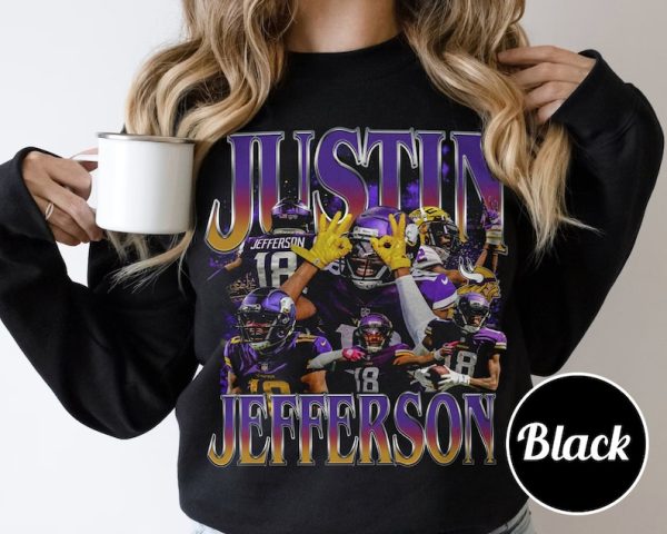 Comfort Colors®Justin Jefferson Vintage 90s Graphic Style T-Shirt, Justin Jefferson Shirt, NFL football sport tee, Football Bootleg Gift