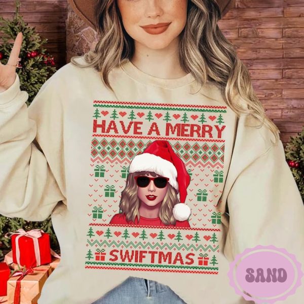 Have A Merry Swiftmas Sweatshirt, Swift Christmas Shirt, Tay-lor Family Shirt, TS Fan Gift, Ugly Christmas Sweatshirt, Eras Concert Merch