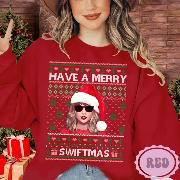 Have A Merry Swiftmas Sweatshirt, Swift Christmas Shirt, Tay-lor Family Shirt, TS Fan Gift, Ugly Christmas Sweatshirt, Eras Concert Merch