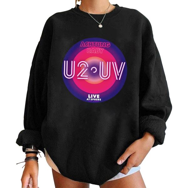 Retro U2 Band Achtung Baby T-Shirt, U2 Live At Sphere 2023 Tour Sweatshirt, U2 Signature Unisex Tee, Music Rock Band Merch, Gift For Fan