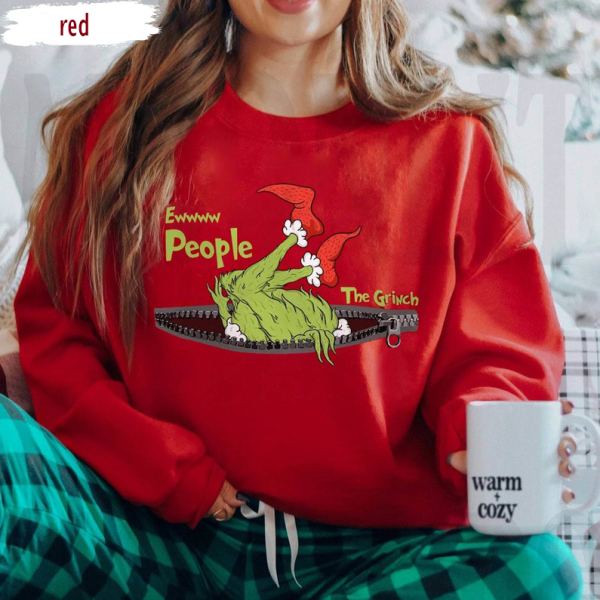 Ew people Grinch Christmas Sweatshirt, Grinchmas Shirts, Christmas Gift, Holiday Outfit, Christmas Movies T-Shirt, Merry Christmas Shirt, Gift for Her