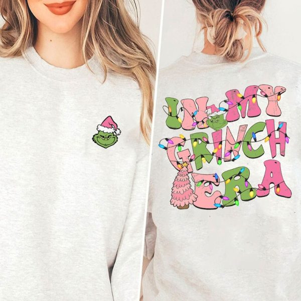 Two sides vintage In My Grinch Era Sweatshirt, Grinch Christmas sweatshirt, Grinchmas Sweatshirt, Christmas Sweatshirt, Christmas T-Shirt