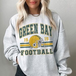 Green Bay Football Sweatshirt, Shirt Retro Style 90s Vintage Unisex Gift For Football Vintage Style NFL Crewneck Trendy Packers Fan Gift