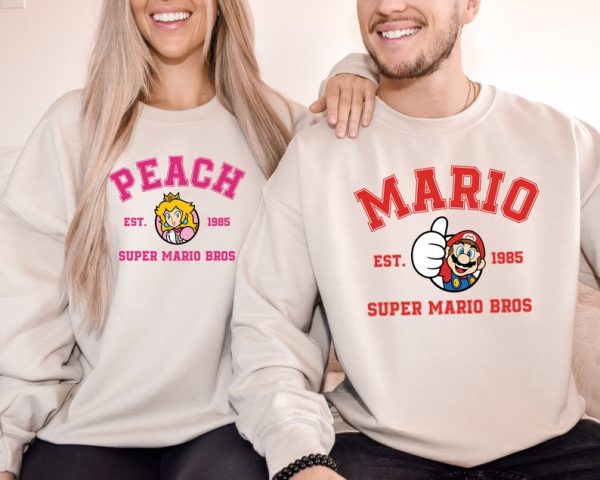 Super Mario Character Sweatshirt, Mario Luigi Yoshi Peach Bowser Toad Koopa Hoodie, Super Mario Bros Shirt, Mario Matching Shirt