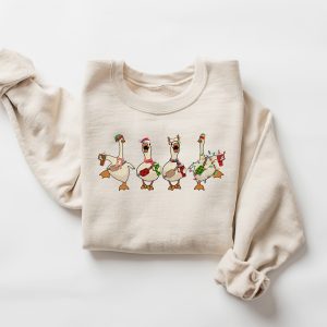 Duck Christmas Sweatshirt, Christmas Ducks Sweater, Christmas Gifts, Funny Christmas Duck Shirt, Christmas Lights, Christmas Animal Crewneck