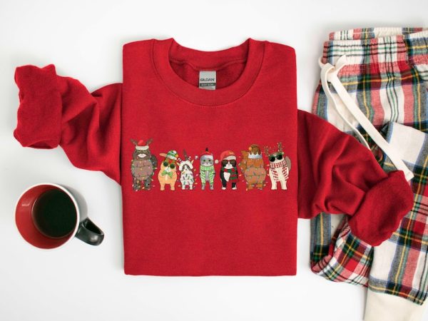 Meowy Christmas Sweatshirt,Happy Cat Year Shirt,Funny Christmas Cat Shirt,Cat Christmas Sweatshirt,Cats Sweatshirt,Cat Lover Christmas Shirt