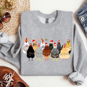 Сute Christmas Chickens Sweatshirt, Funny Christmas Chicken Sweatshirt, Christmas Crewneck, Holiday Sweatshirt, Christmas Farm Sweatshirt