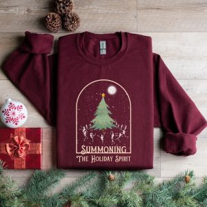 Summoning The Holiday Spirit Christmas Sweatshirt, Skeleton Holiday Shirt, Witchy Winter Sweatshirt, Spooky Christmas Sweater, Xmas Gift