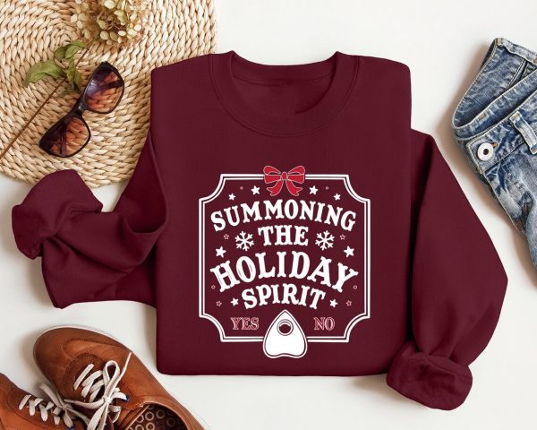 Summoning The Holiday Spirit Shirt Gift For Christmas,Shirt, Funny Christmas Shirt, Family Christmas Gift Shirt, Witchy Christmas Shirt,