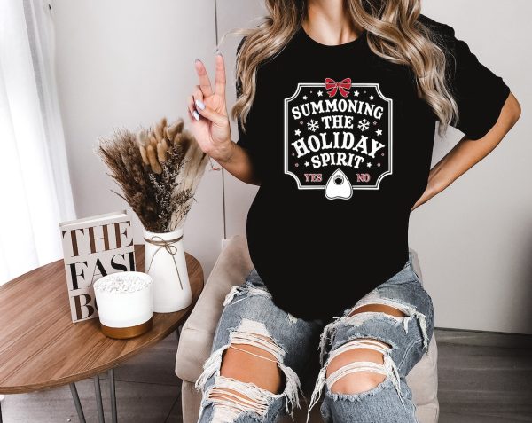 Summoning The Holiday Spirit Shirt Gift For Christmas,Shirt, Funny Christmas Shirt, Family Christmas Gift Shirt, Witchy Christmas Shirt,