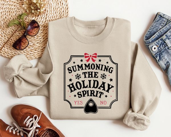 Summoning The Holiday Spirit Shirt Gift For Christmas,Shirt, Funny Christmas Shirt, Family Christmas Gift Shirt, Witchy Christmas Shirt,