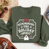 Summoning The Holiday Spirit Christmas Sweatshirt, Skeleton Holiday Shirt, Witchy Winter Sweatshirt, Spooky Christmas Sweater, Xmas Gift