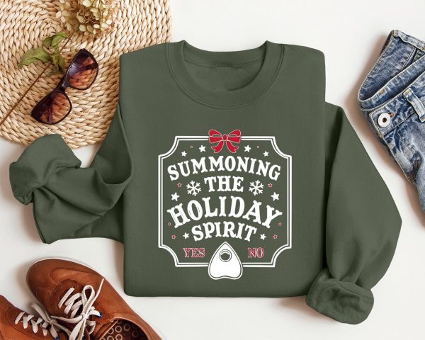 Summoning The Holiday Spirit Shirt Gift For Christmas,Shirt, Funny Christmas Shirt, Family Christmas Gift Shirt, Witchy Christmas Shirt,