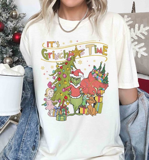 Retro It’s Grinchmas Time Shirt, Whoville Sweatshirt, Grinch Christmas Sweatshirt, Grinchmas Shirt, Christmas Sweater, Christmas Gift