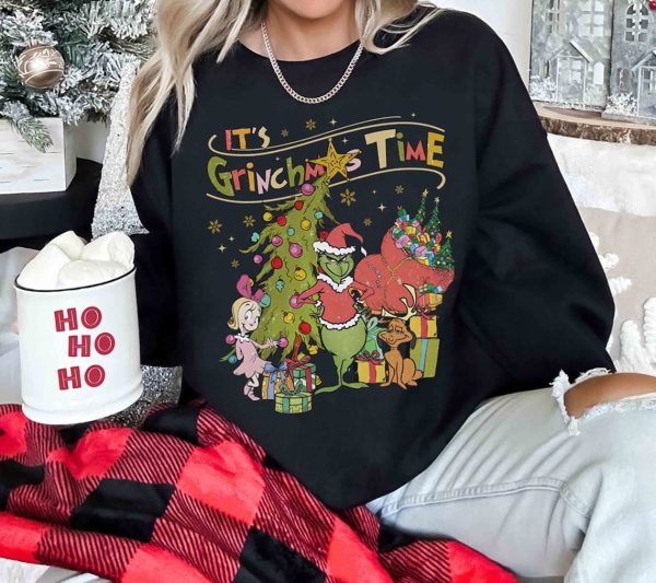 Retro It’s Grinchmas Time Shirt, Whoville Sweatshirt, Grinch Christmas Sweatshirt, Grinchmas Shirt, Christmas Sweater, Christmas Gift