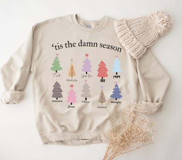 Tis The Damn Season Christmas Tree Shirt, Merry Christmas Sweatshirt, Holiday Party Sweater, Christmas Tree Shirt, Ugly Christmas Shirt