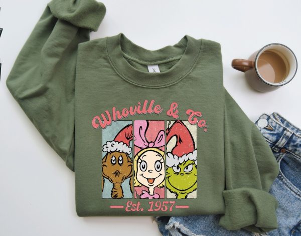 Merry Grinchmas Shirt, Vintage Christmas Sweatshirt, Whoville And Co Shirt, Christmas Family Shirt, Christmas Party Tee, Kid Youth Toddler