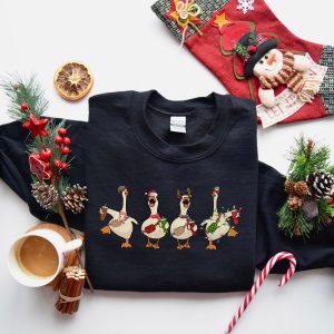 Duck Christmas Sweatshirt, Christmas Ducks Sweater, Christmas Gifts, Funny Christmas Duck Shirt, Christmas Lights, Christmas Animal Crewneck