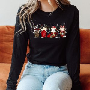 Christmas Long Sleeve Tee, Cute Disney Mickey Minnie Shirt,Christmas Coffee,Cute Christmas Shirts,Disney Christmas coffee shirts,Disney gift