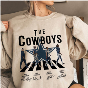 Cowboys Walking Abbey Road Signatures Football Sweatshirt, Mi.ke McC.arthy, Fan Football, Dallas Vintage 289 VCT