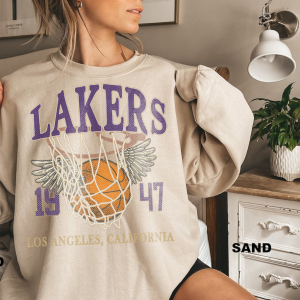 Vintage Los Angeles Basketball Sweatshirt, Vintage Style Los Angeles Lakers Unisex Shirt, Lakers Basketball Fan Gifts, Game Day Shirt