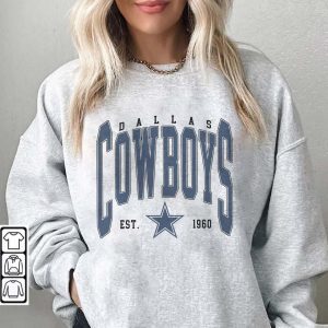 Vintage Dallas Football Crewneck Sweatshirt, Retro Cowboy Crewneck, Graphic Tee Gift For Football