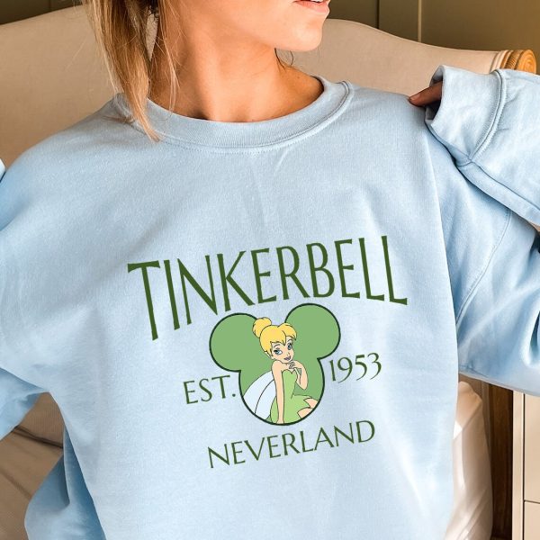 Tinkerbell Est 1953 Mickey Ear Disney Sweatshirt, Disney Tinkerbell Sweatshirt, Disney matching family hoodie, Women Gifts, Tinkerbell Sweat