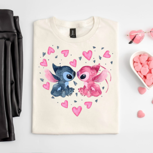 Stitch Valentine’s Day Shirt, Disney Valentine’s Day Shirt, Lilo and Stitch Shirt, Disney Sweatshirt, Stitch Shirt, Stitch and Angel Shirt