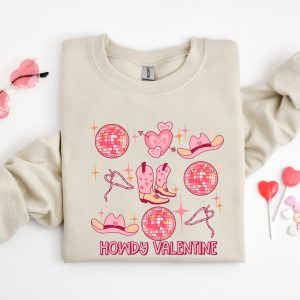 Howdy Valentine Shirt, Western Valentines Sweatshirt, Cowgirl Valentines Tee, Valentines Day Shirt, Retro Valentines shirt, Disco Ball Cupid