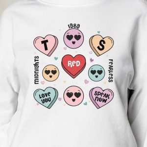 Swiftie Candy Hearts T-shirt, Taylors Version Valentines Sweatshirt, Funny Quotes On Shirts, Love Quotes Hoodie, Trendy Shirts, Valentine Couple