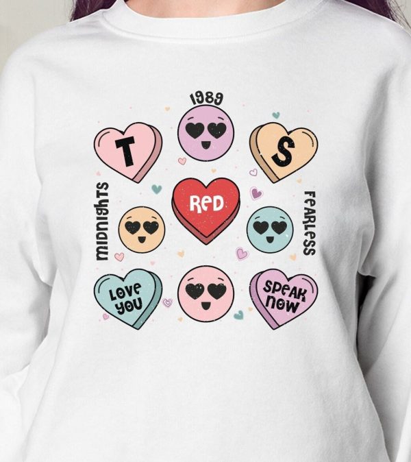 Swiftie Candy Hearts T-shirt, Taylors Version Valentines Sweatshirt, Funny Quotes On Shirts, Love Quotes Hoodie, Trendy Shirts, Valentine Couple