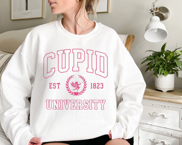 Cupid University Sweatshirt, Cute Valentine’s Day Shirt, Funny College Sweatshirt, Love Crewneck Sweatshirt, Cupid Sweater